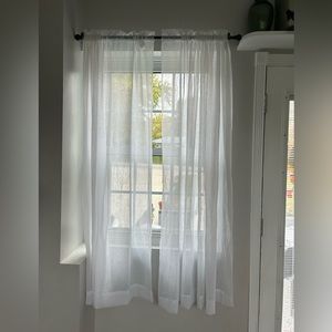 White sheer curtains 53”x63” length